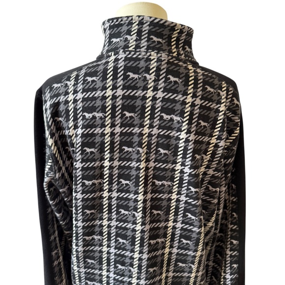KERRITS KIDS MUZZLE NUZZLE PRINT 1/2 ZIP FLEECE TOP PONY EQUESTRIAN PLUSH WARM L - Picture 7 of 13